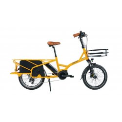 Vélo électrique longtail Kiffy Capsule MT avec cadre jaune mangue
