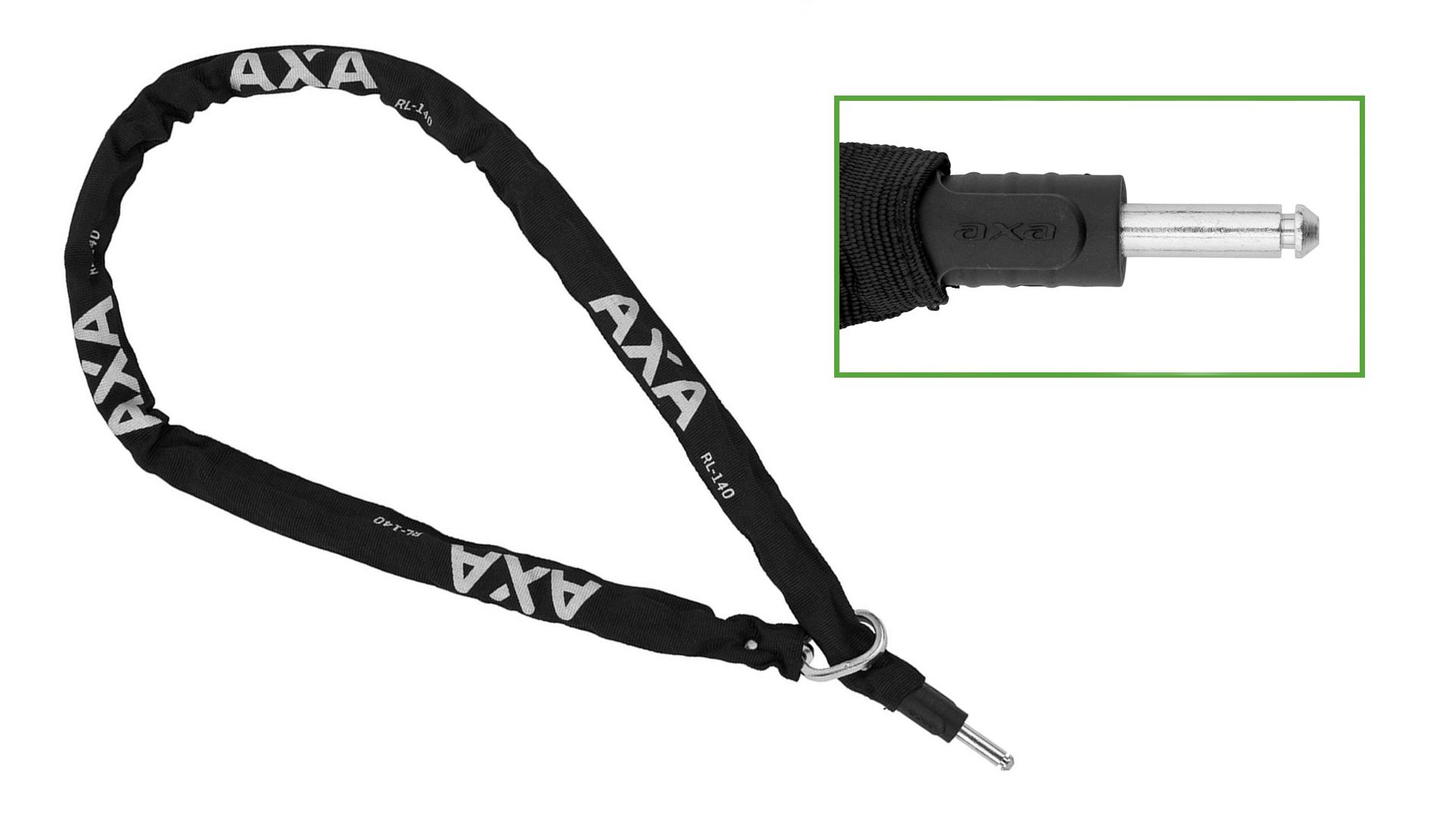 Extension chaîne Axa 140 cm pour antivol Axa Solid Pro Plus avec zoom sur embout