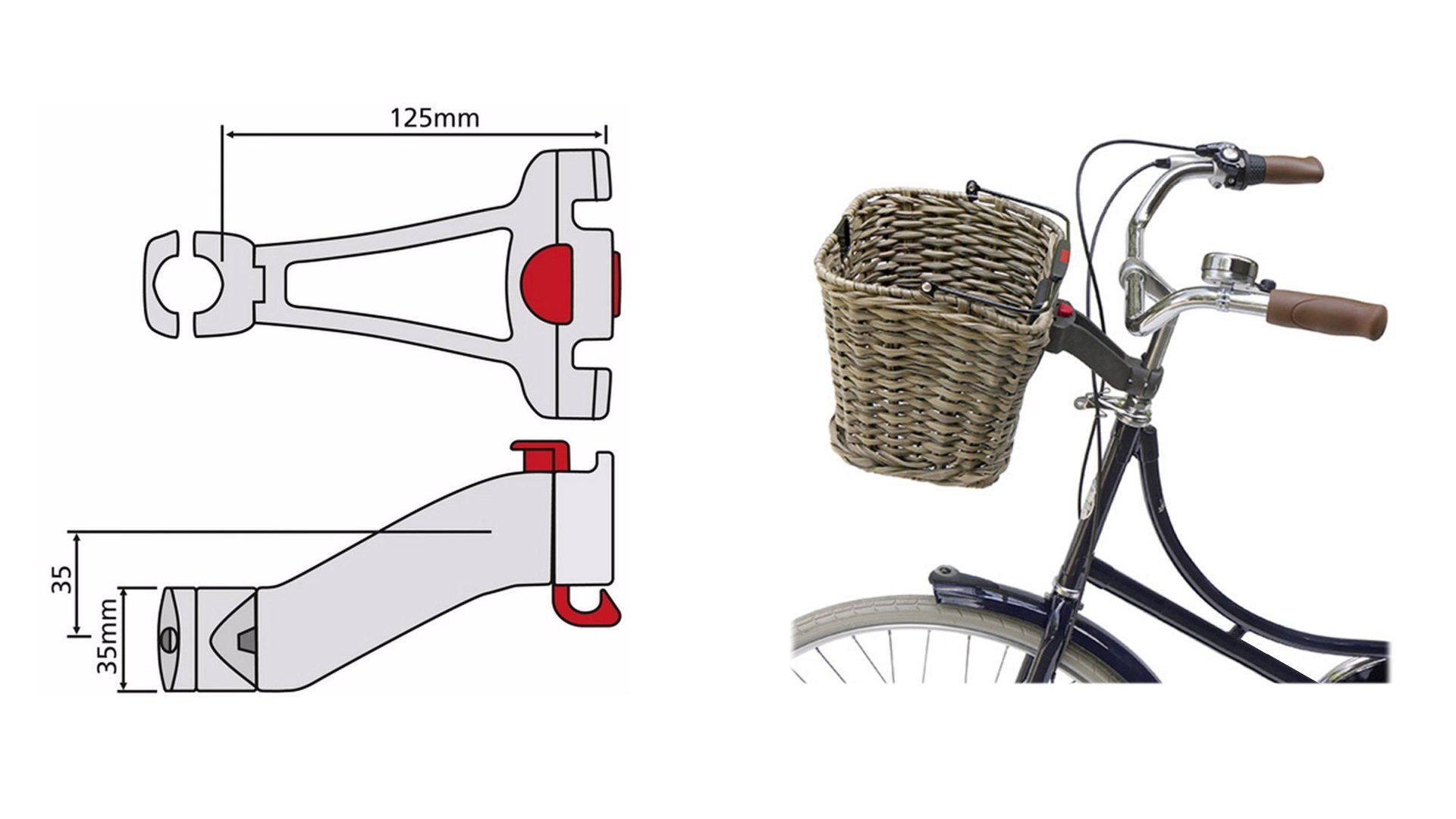 fixation Klickfix sur la potence du vélo