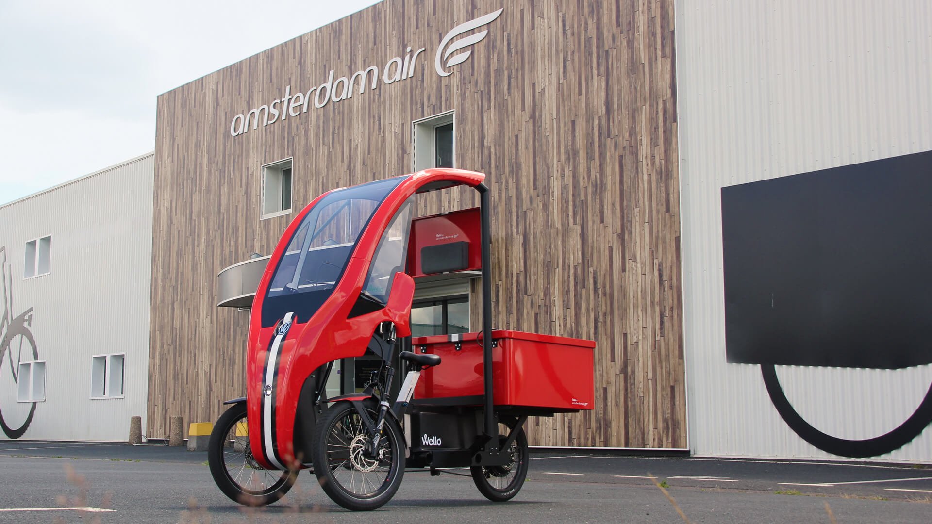 Triporteur Wello Pick-Up devant l'atelier Amsterdam Air