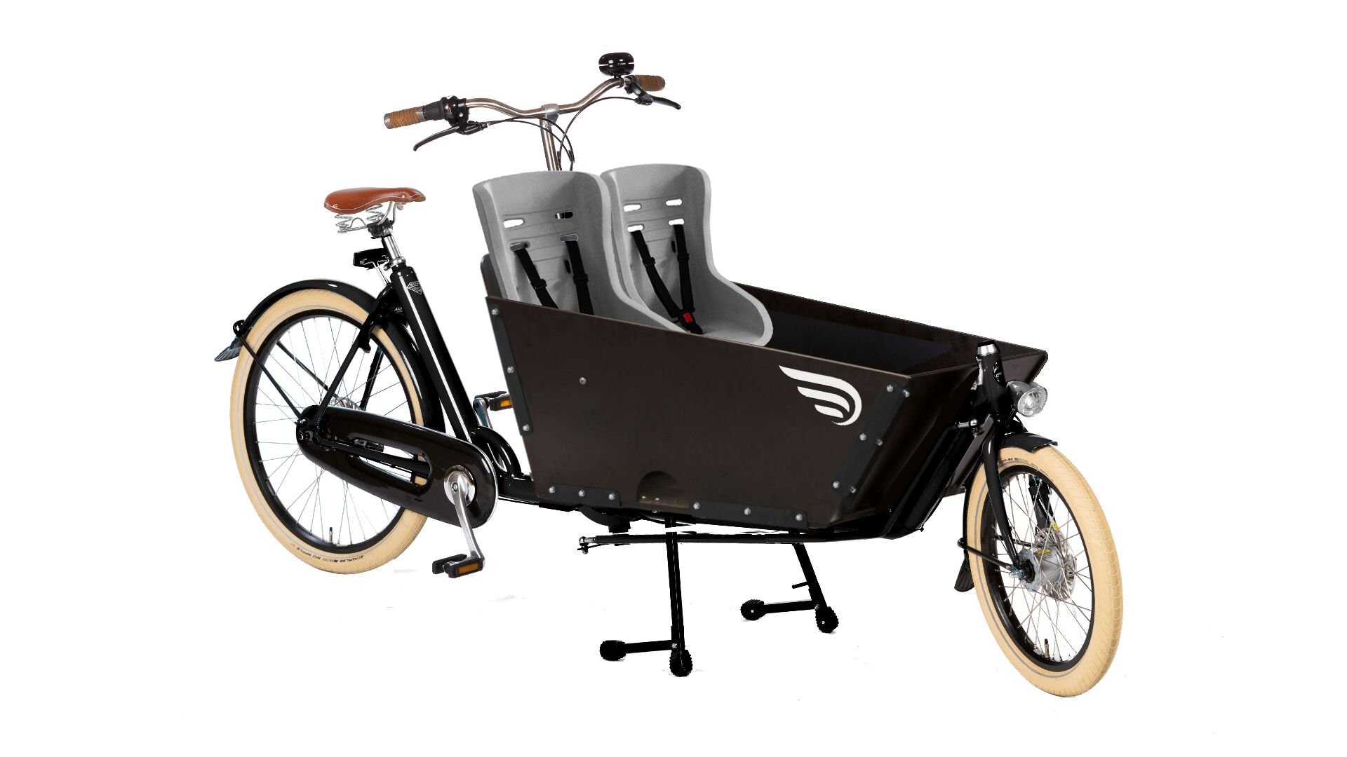 Biporteur Amsterdam Air avec deux sièges coques dans le coffre avant