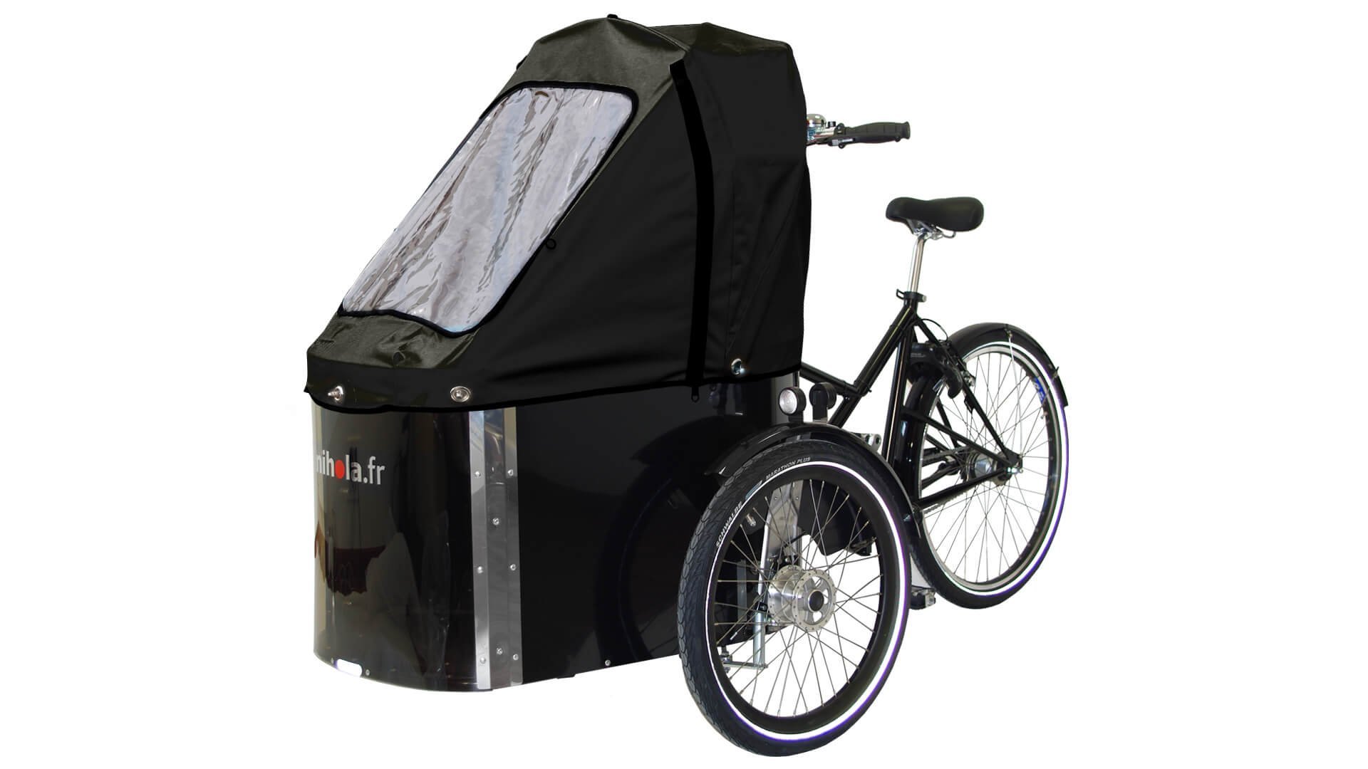 Capote de pluie noire pour triporteur NIHOLA CARGO