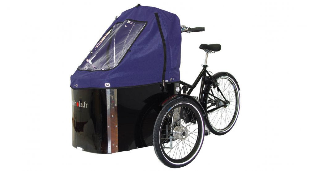 Capote de pluie bleue pour triporteur NIHOLA CARGO