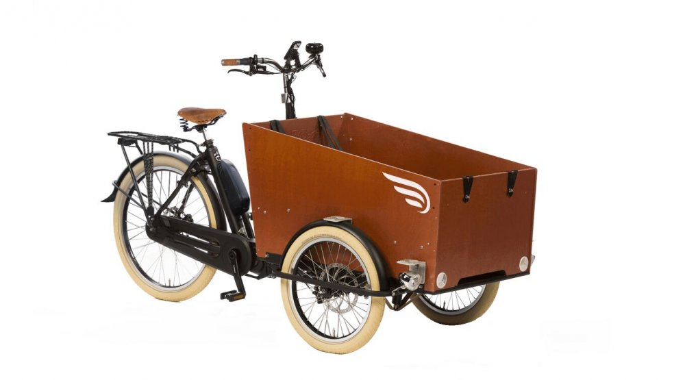 Triporteur Bakfiets Confort STEPS gris granit - Boîte Nexus 7 avec freins à disques - Batterie de 418 wh