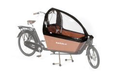 Protection pluie noire pour biporteur Bakfiets avec coffre long