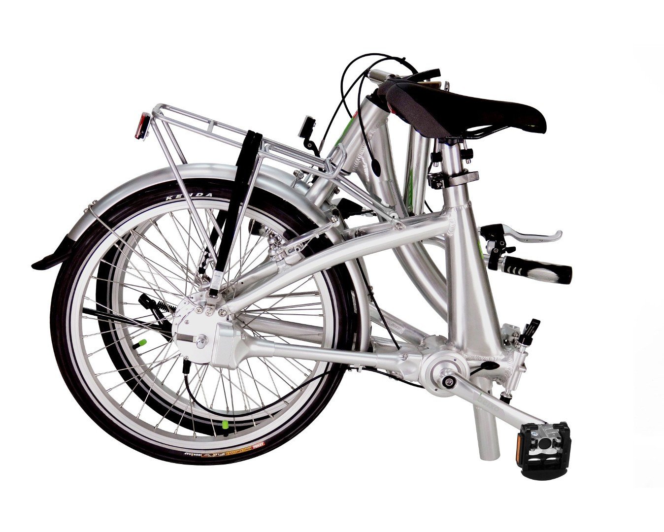 Vélo Compact Low électrique Argent plié