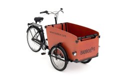 Triporteur Babboe Big avec caisse couleur bois naturel