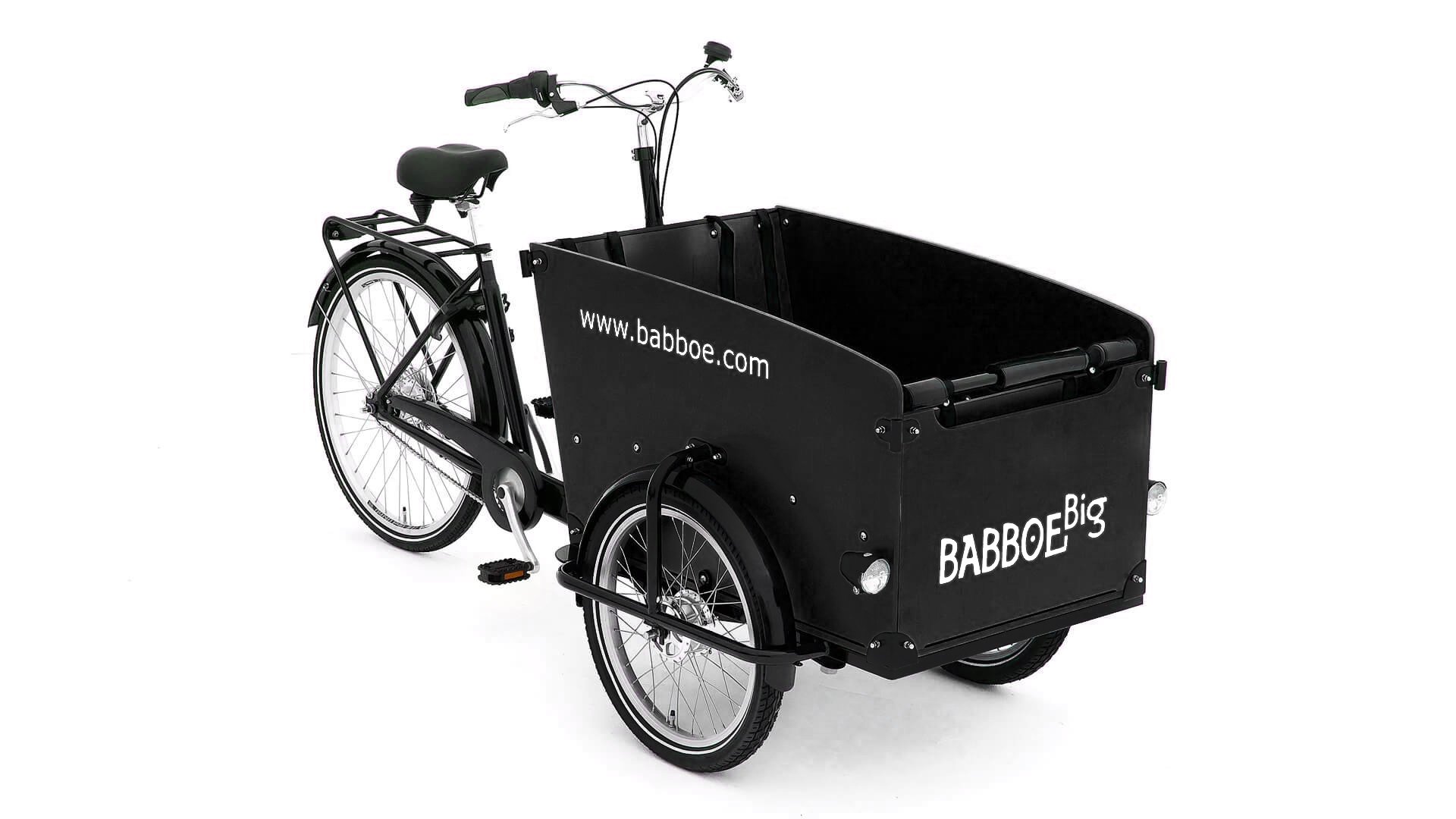 Triporteur Babboe Big avec caisse couleur noire