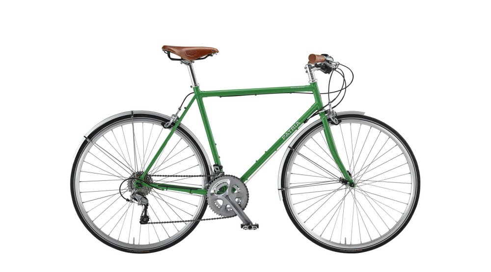 Modèle Roadster avec cadre Diamant 56 cm vert brillant RAL 6037 et boîte 105 22 vitesses