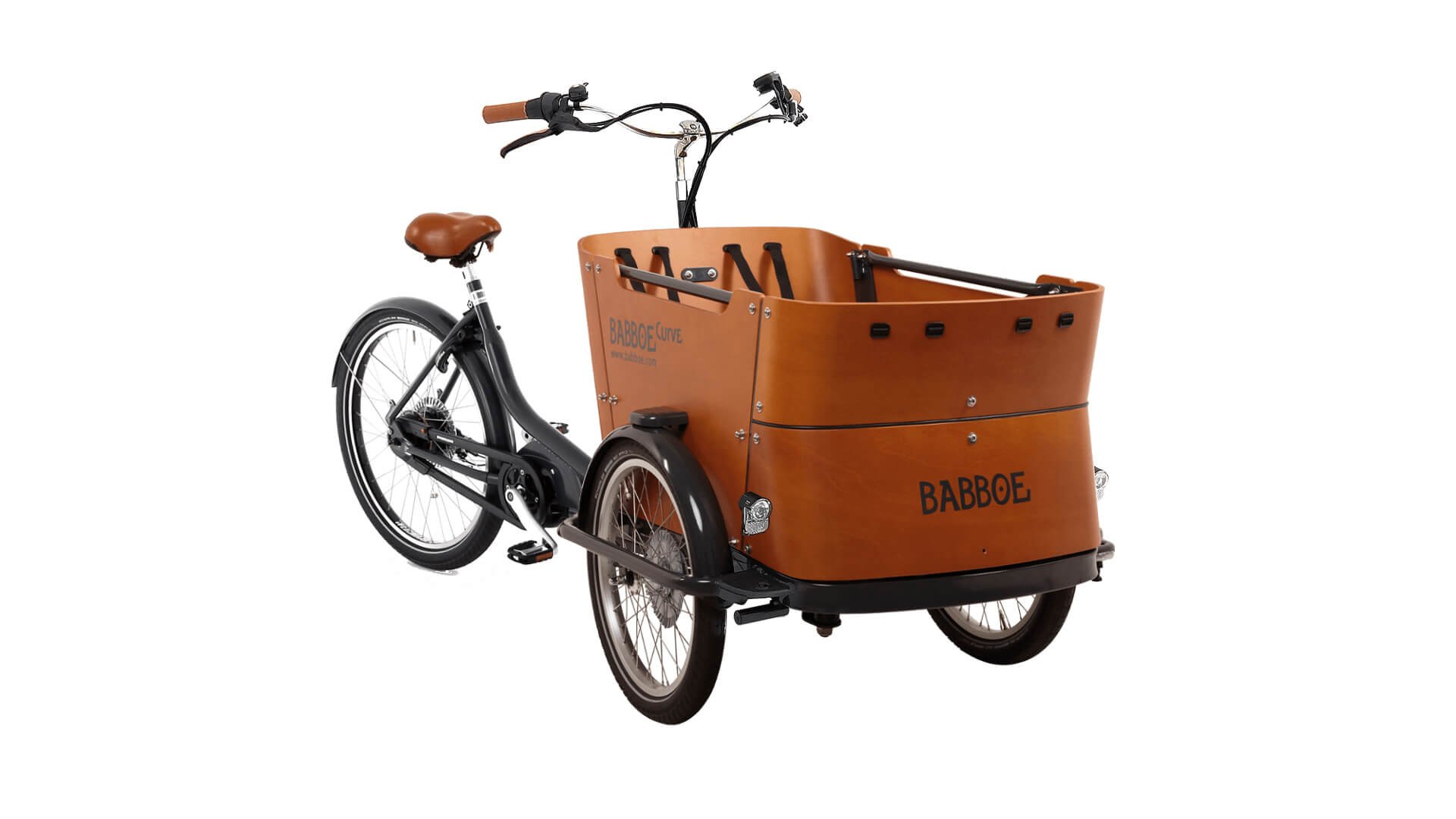 Le triporteur électrique Babboe Curve Mountain dans sa configuration de base