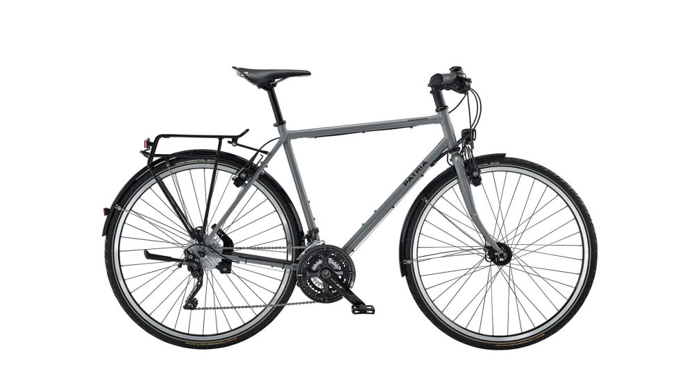 Vélo polyvalent Trondheim avec cadre Diamant 56 cm couleur gris poussière (RAL 7037) et boîte XT 30 vitesses