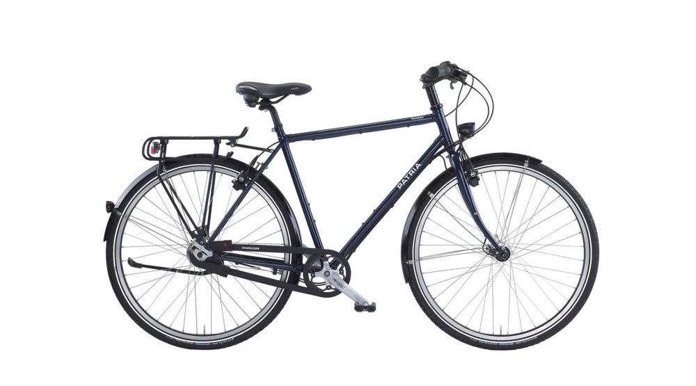 Modèle Ranger 26" avec cadre Diamant bleu acier, freins hydrauliques Magura HS22 et carrossage de chaîne Chainglider