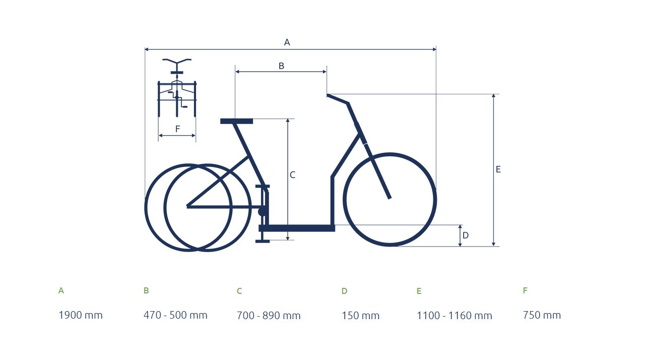 Les dimensions précises du tricycle Ally FM