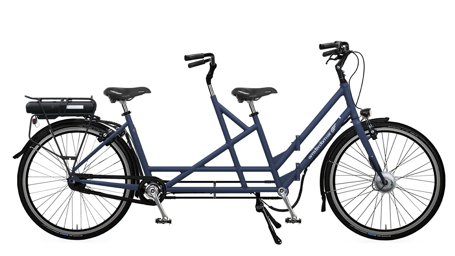 Tandem électrique pliant Amsterdam Air 28" avec cadre bleu nuit