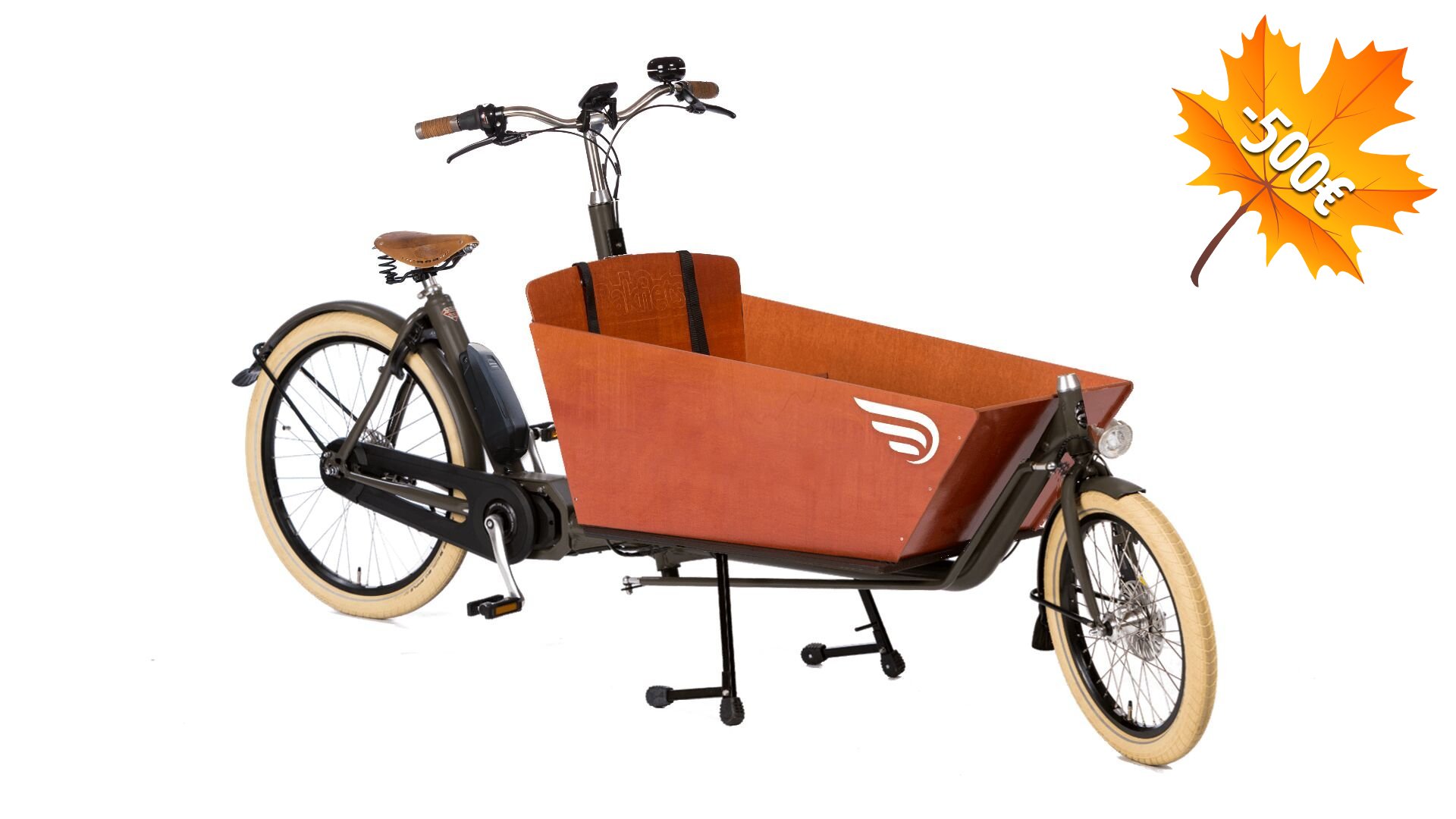 500€ de remise immédiate sur ce modèle déjà personnalisé du biporteur Bakfiets Confort STEPS