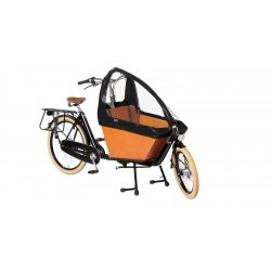 Biporteur Bakfiets.nl court avec protection pluie enfant