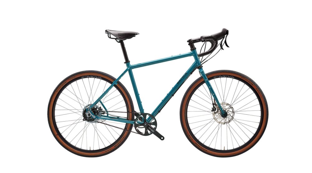 Vélo Gravel Tribos 28" avec cadre Diamant couleur bleu lointain et transmission Rohloff 14 vitesses
