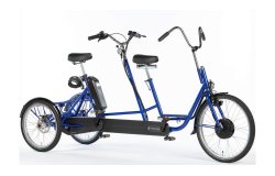 Tandem tricycle électrique avec enfant devant