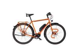 Touros Hybrid, Shimano Steps MTB, Rohloff 14-Gang, RAL 2010 signalorange, Sonderausstattung: Riemenantrieb, Scheibenbremse