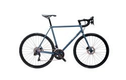 Modèle Eos avec cadre Diamant bleu acier et boîte de vitesses automatique Shimano 105 Di2 2×12-vitesses,