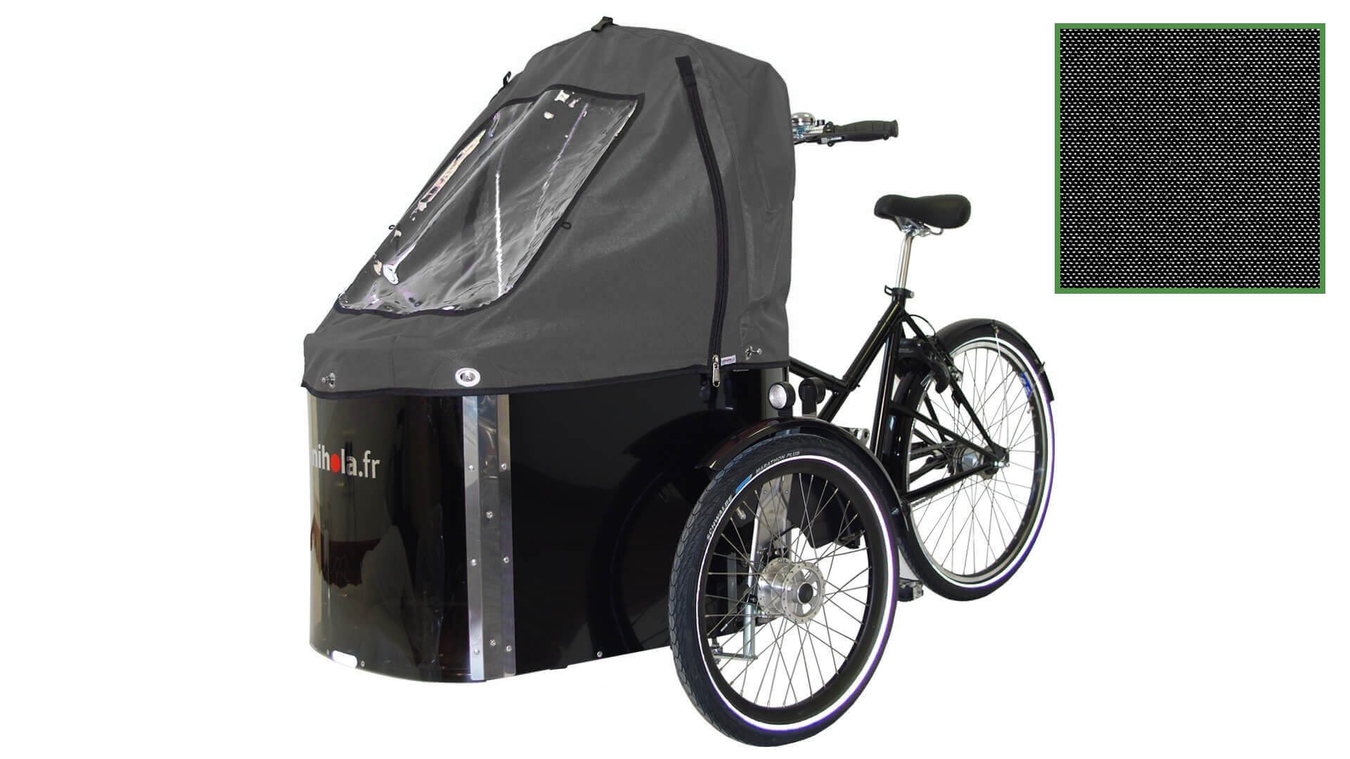 Capote de pluie grise pour triporteur NIHOLA CARGO