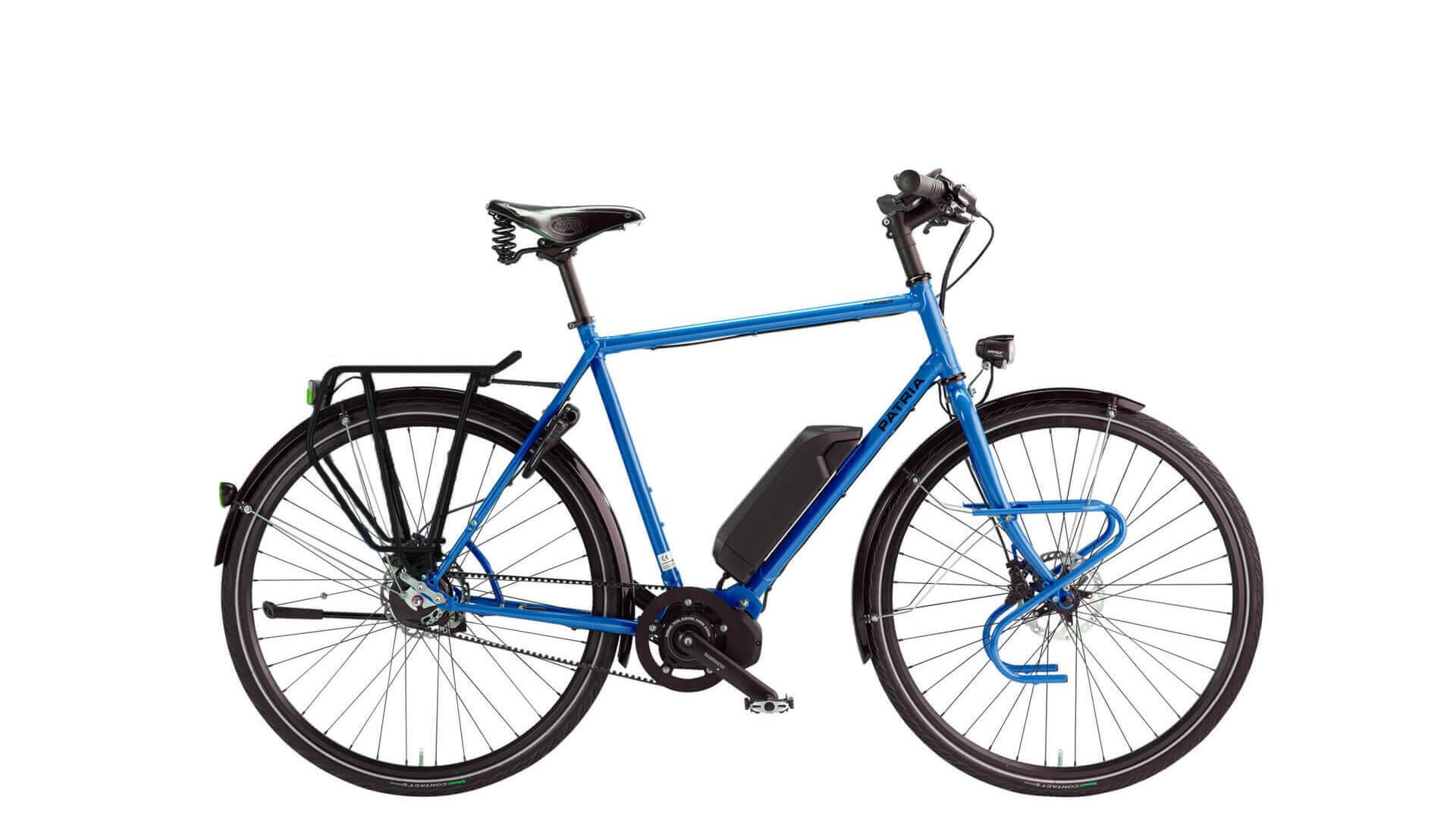 Modèle : Ranger Hybrid 28″ vernis bleu lointain, moteur Shimano Steps E6100, Alfine 11 vitesses Di2, batterie 504 Wh