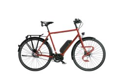 Modèle : Ranger Hybrid 28″ vernis rouge rubis, moteur Shimano Steps E6100, Alfine 11 vitesses Di2, batterie 504 Wh