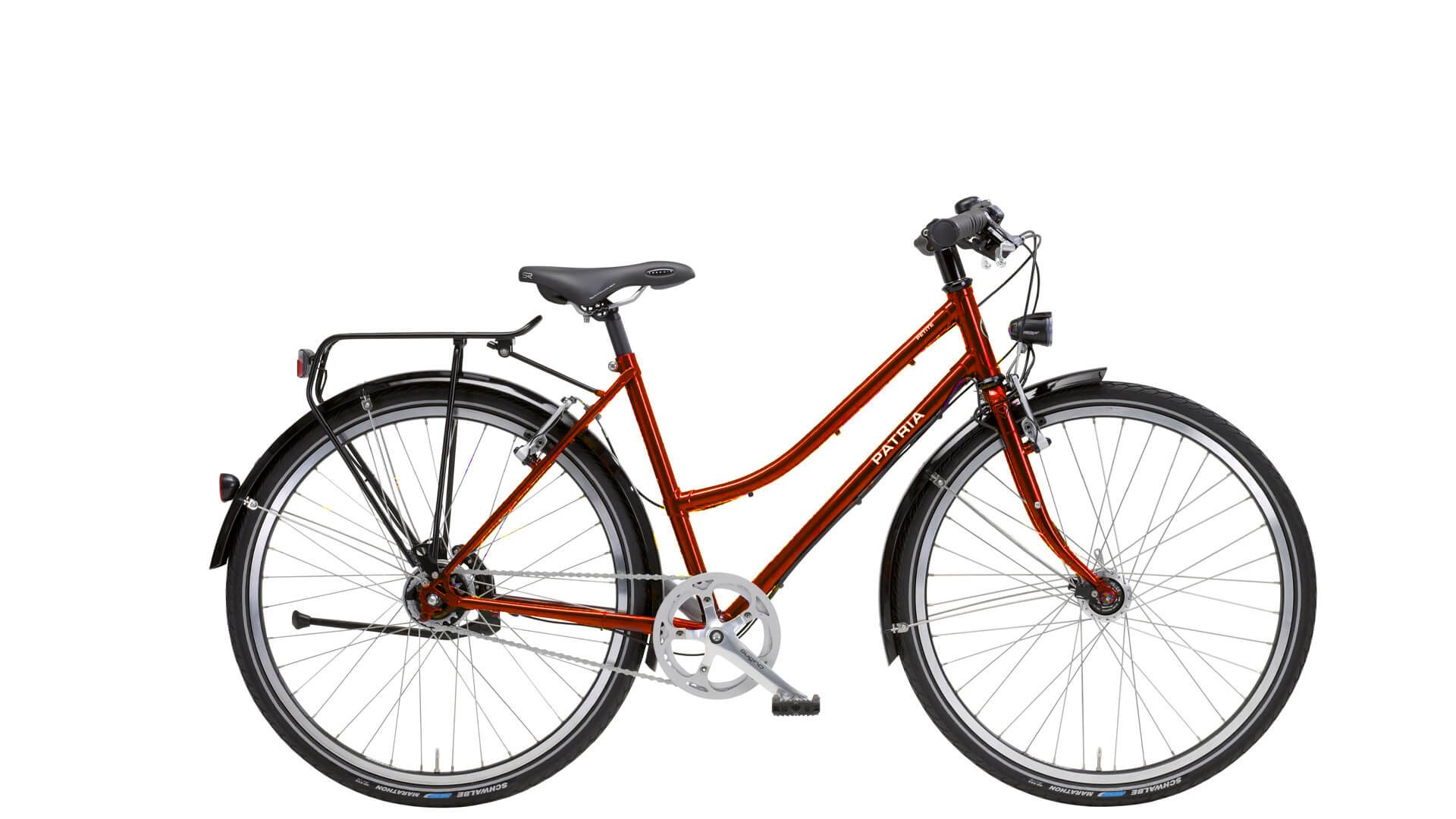 Vélo polyvalent adapté aux personnes de petite taille - modèle Petite en rouge brillant