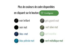 8 couleurs de cadre différentes à choisir dans le configurateur du tandem