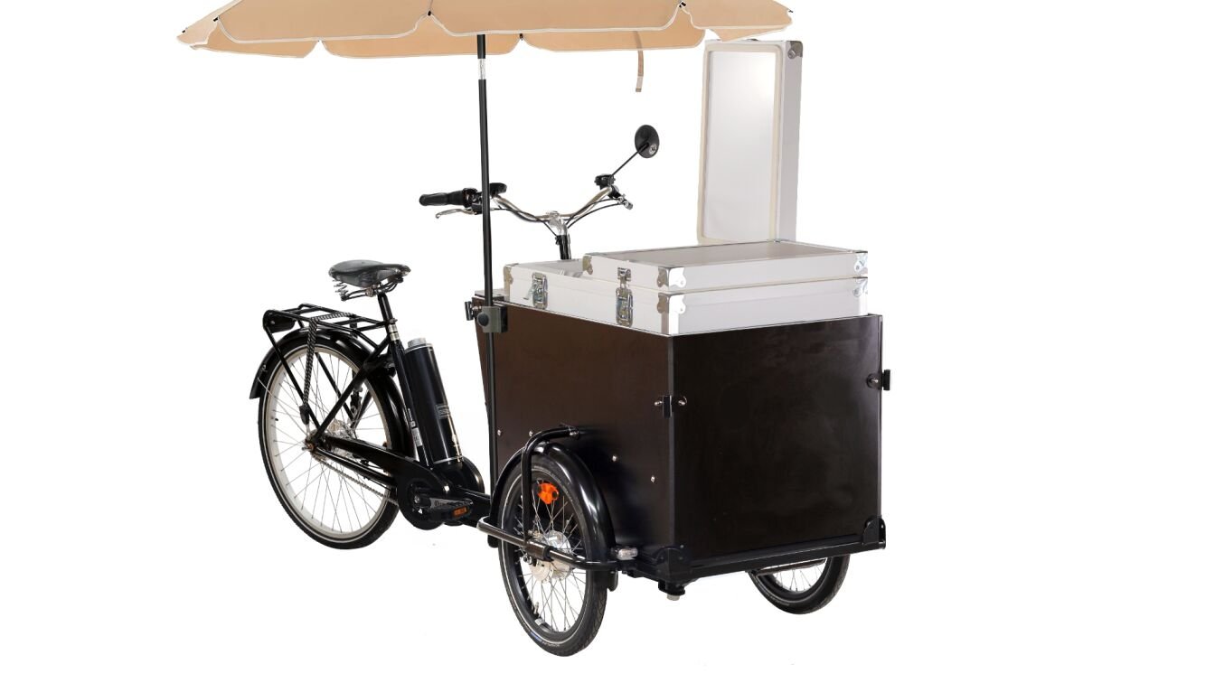 Triporteur Amsterdam Air Pro Frigo Pendix personnalisé avec porte sur le dessus