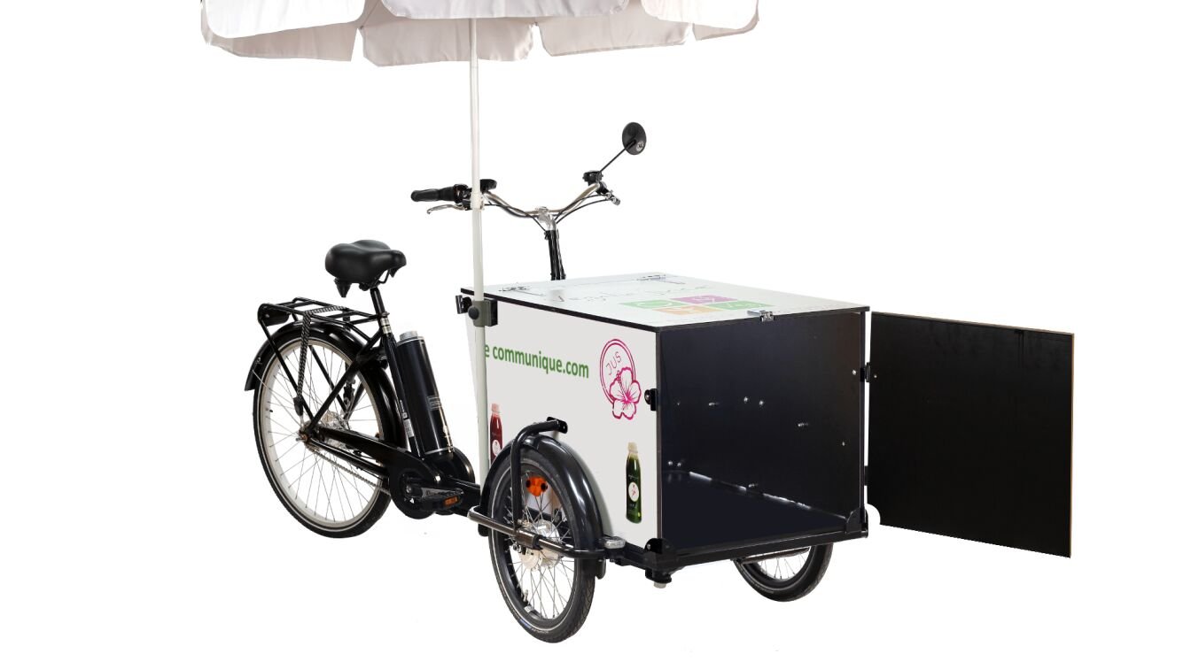 Triporteur Amsterdam Air Pro Pendix avec porte avant et parasol 