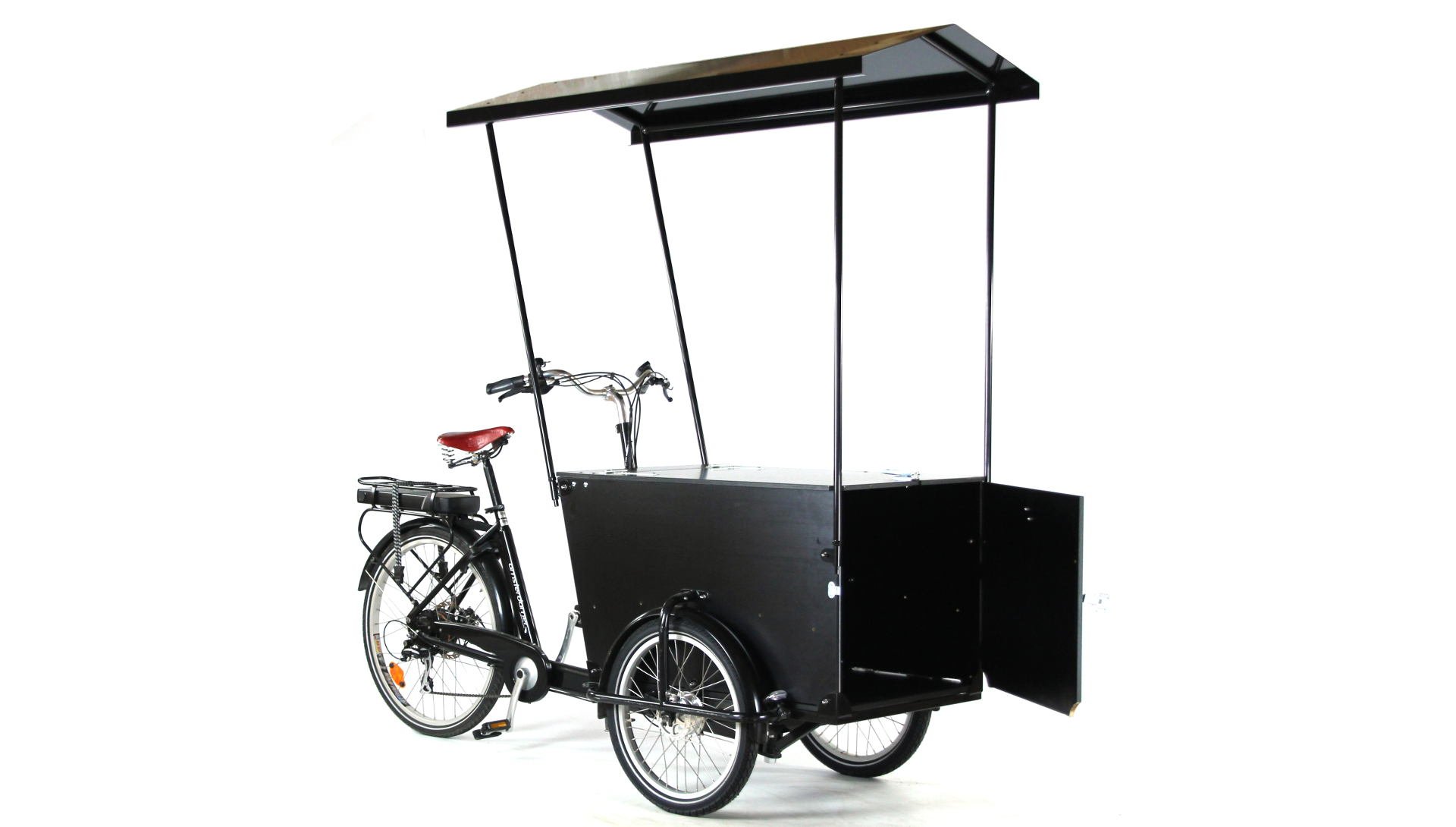 Triporteur électrique vente ambulante avec auvent