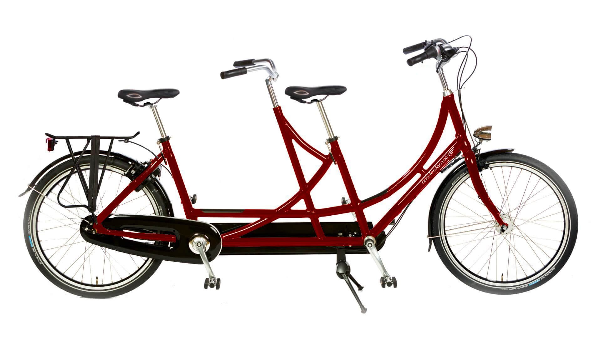 Tandem Amsterdam Air avec un cadre rouge foncé brillant 