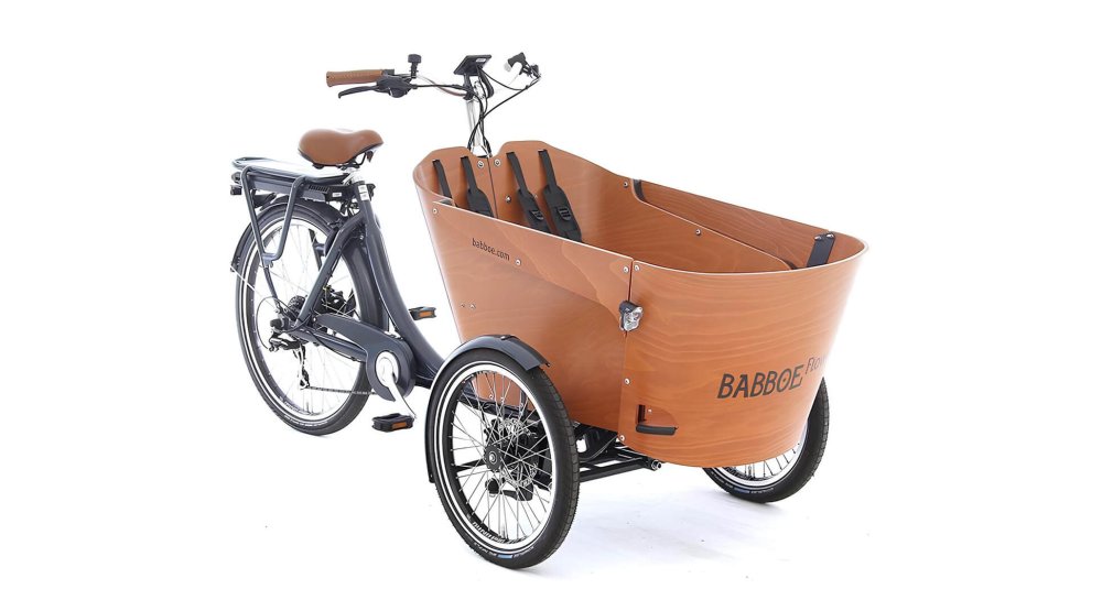 Capable d'accueillir 2 enfants avec votre triporteur Babboe Flow-E