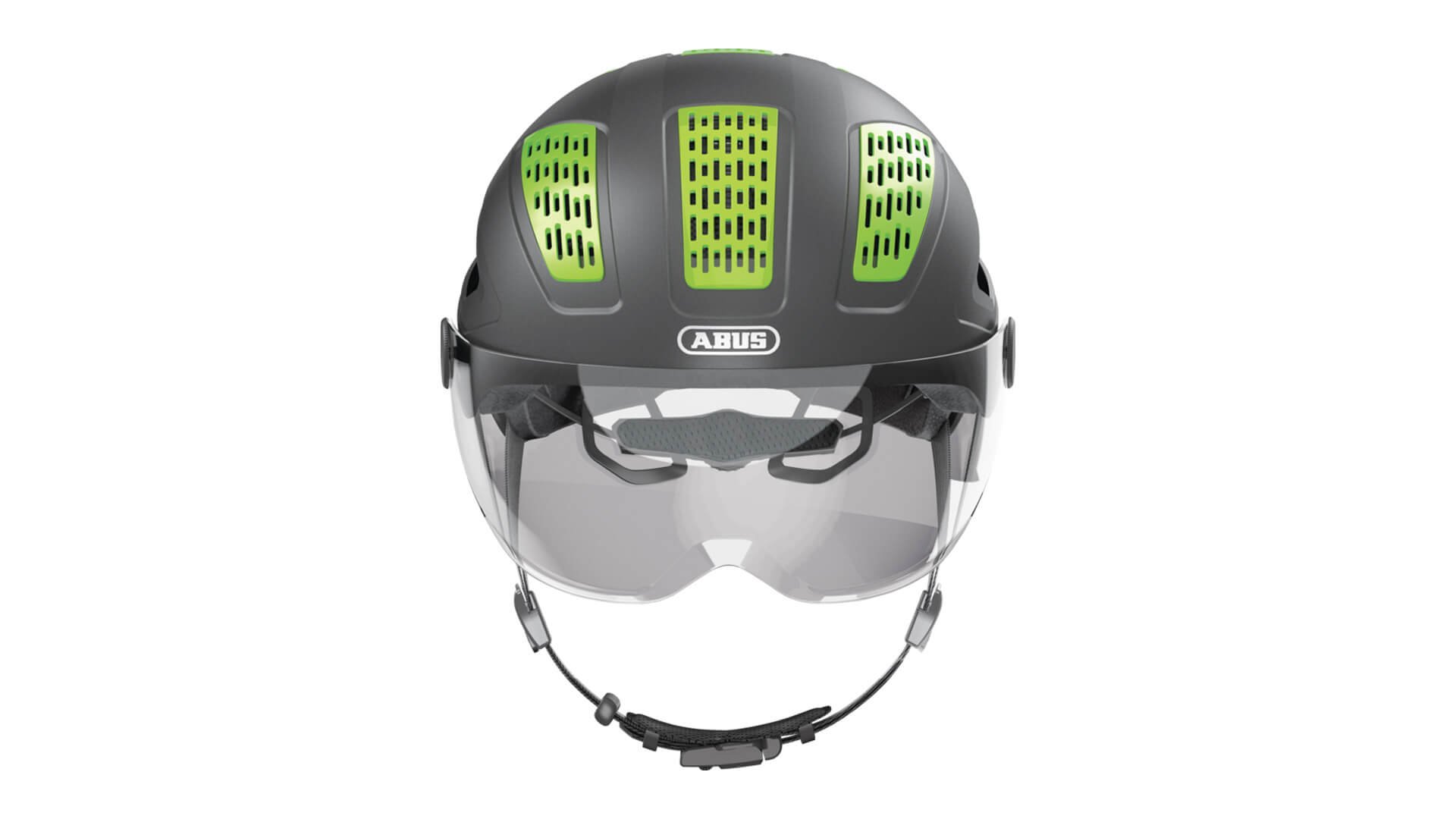 Ce casque Abus Hyban 2.0 ACE est doté d'une visière pour se protéger du froid