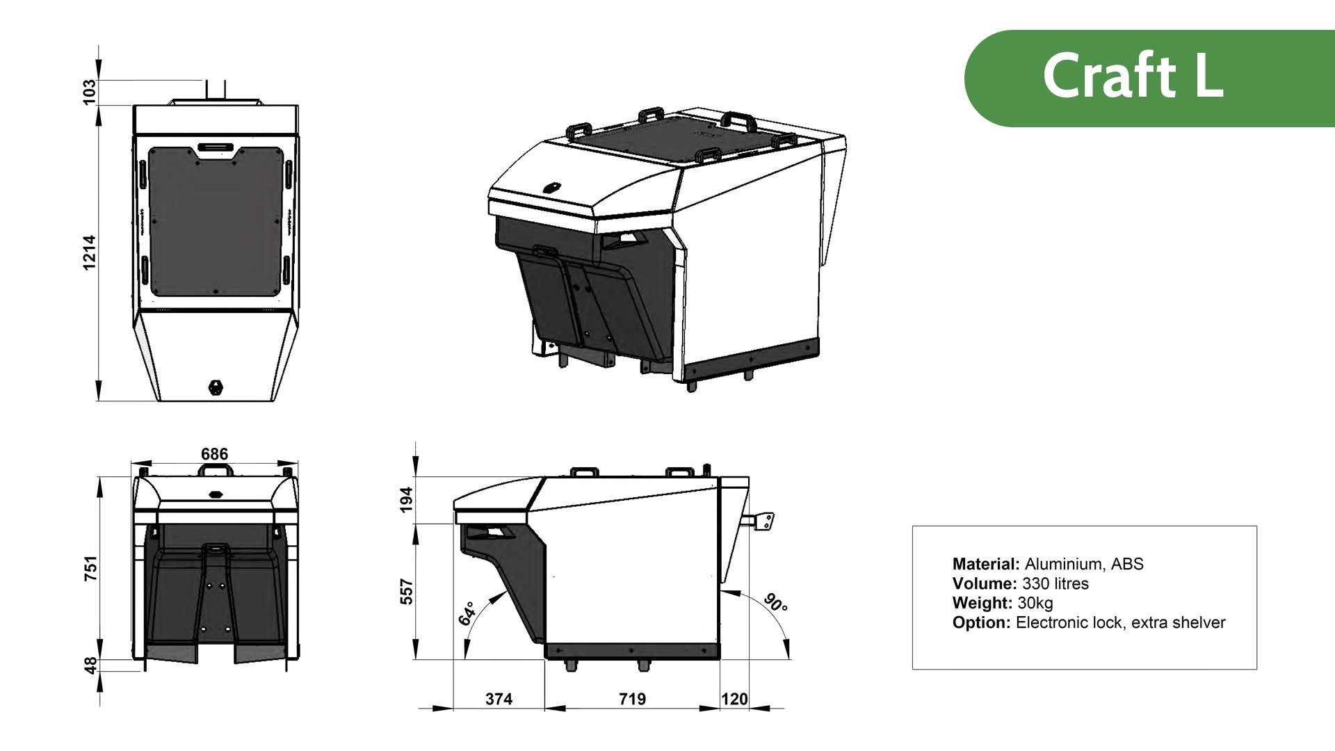 Specs et dimensions de la caisse Craft