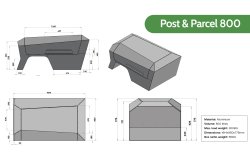 Dimensions de l'aménagement Post & Parcel 800