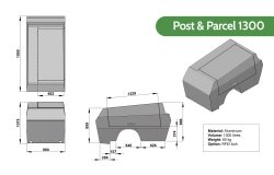 Dimensions de l'aménagement Post & Parcel 1300