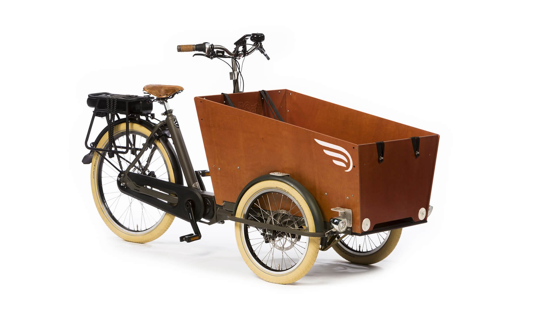 Triporteur électrique Bakfiets Confort STEPS avec cadre gris granit mat