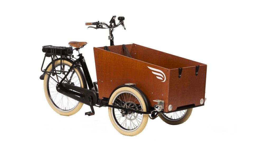 Triporteur électrique Bakfiets Confort STEPS avec cadre noir