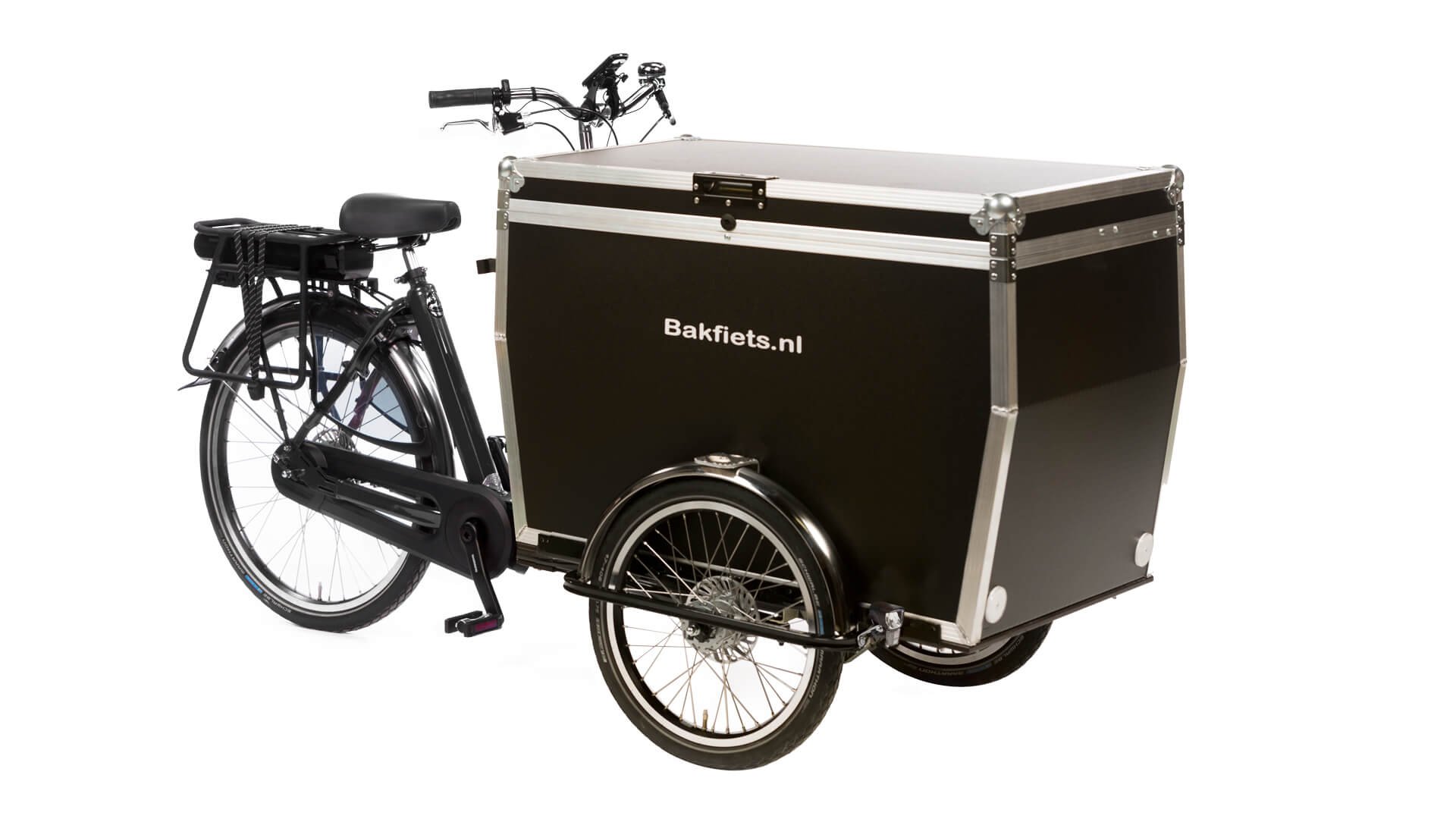 Triporteur électrique Bakfiets Flightcase STEPS dans sa configuration de base