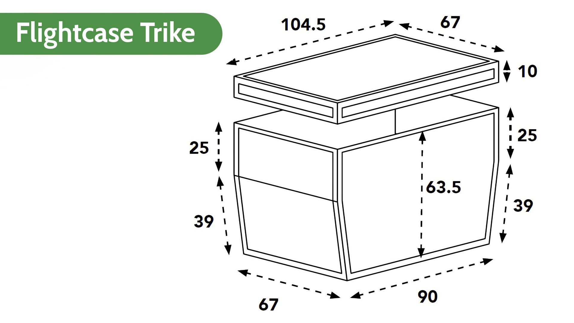 Dimensions de la Flightcase Trike