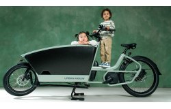Biporteur électrique Urban Arrow Family avec cadre de couleur vert sauge