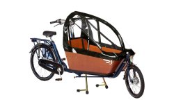 Biporteur Bakfiets Classic avec protection pluie noire