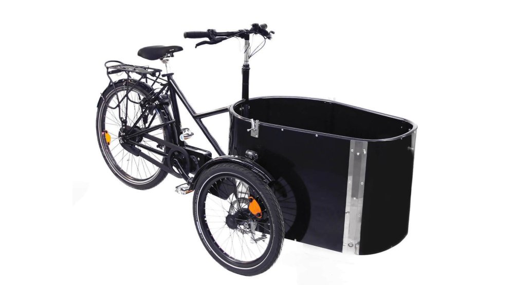 Le triporteur NIHOLA CARGO Single avec moteur pédalier SHIMANO E-BIKE SYSTEMS