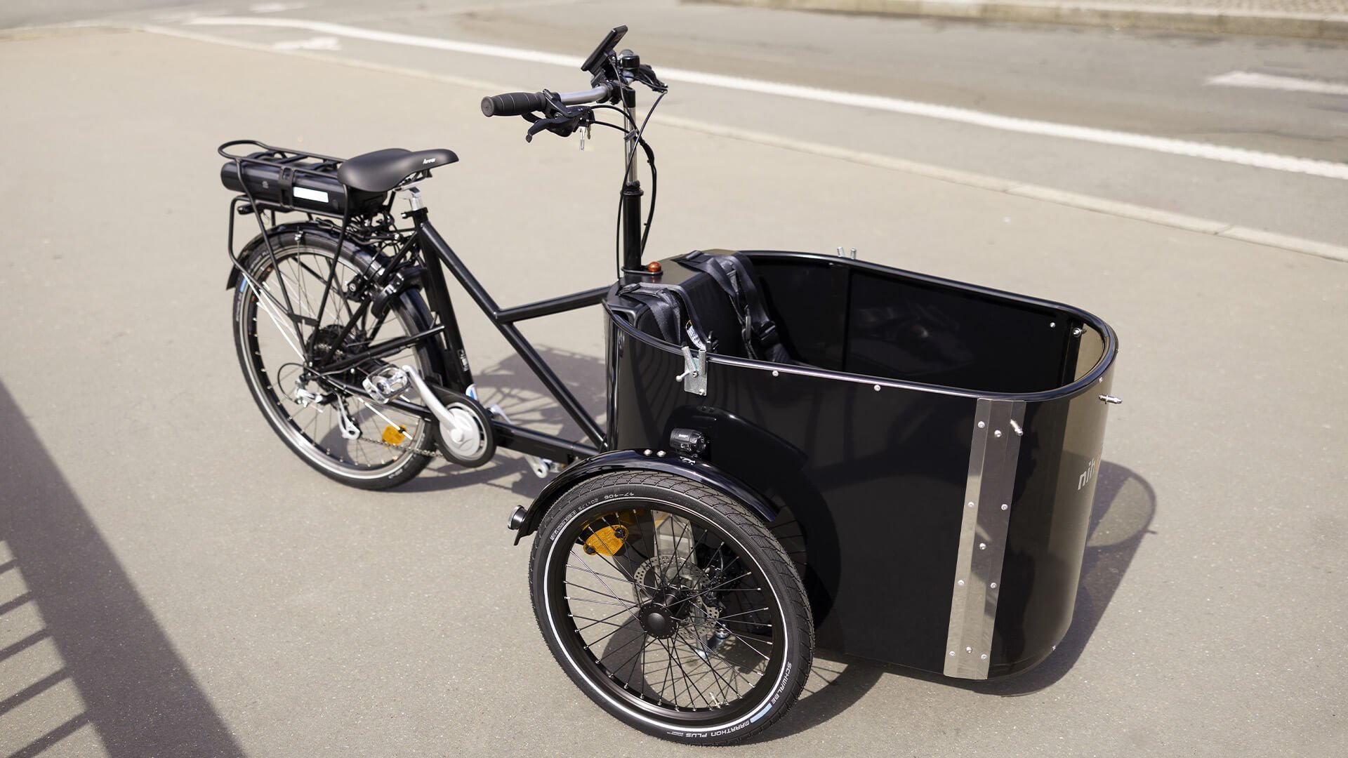 Le triporteur électrique NIHOLA Cargo Family mesure très exactement 2m05 de long