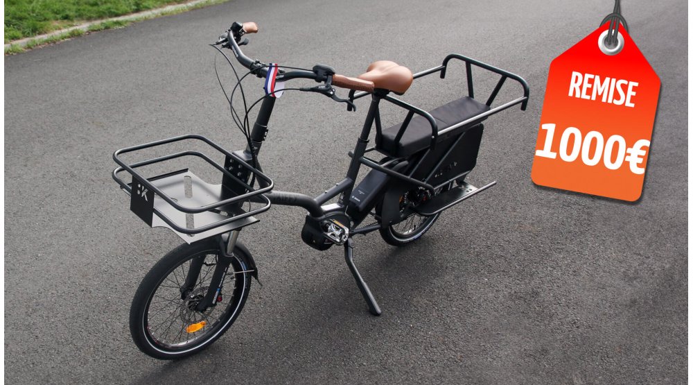 Vélo électrique longtail Kiffy Capsule - Cadre noir métallique