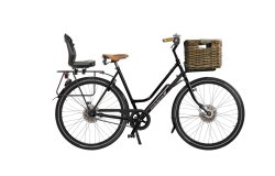 Street Low Premium avec porte-bagage pick-up à l'avant, porte-bagage Yepp à l'arrière, selle Brooks et pneus Marathon Plus