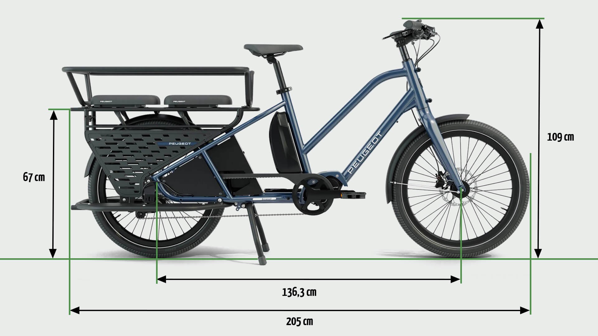 Les dimensions du Peugeot e-Longtail 
