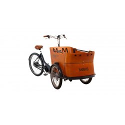 Triporteur Babboe Curve Mountain avec coffre bois naturel